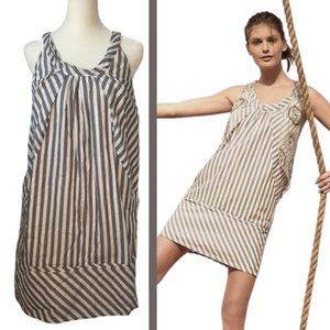 Anthro Maeve Nautical Slate Stripes Shift Dress